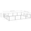 Dog Kennel Silver 129.2 ft² Steel