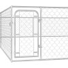 Outdoor Dog Kennel Galvanized Steel 19.7'x19.7'x3.3'