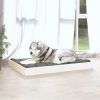 Dog Bed White 40"x29.1"x3.5" Solid Wood Pine