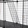 3-Tier Wire Cat Cage, Large Kennels Playpen with 3 Platforms, 3 Ramp Ladders and 4 Doors, Black