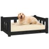 Dog Bed Black 29.7"x21.9"x11" Solid Wood Pine