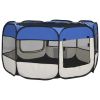 Foldable Dog Playpen with Carrying Bag Blue 49.2"x49.2"x24"