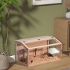 Wooden Hamster Cage Small Animals House, Acrylic Hutch for Dwarf Hamster, Guinea Pig, Chinchilla, Openable Top with Air Vents