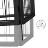 14-Panel Dog Playpen Black 19.7"x39.4" Powder-coated Steel