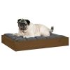 Dog Bed Honey Brown 24.2"x19.3"x3.5" Solid Wood Pine