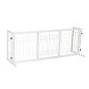 Freestanding Wooden Pet Fence for Stairs, Doorways and Hallways, White