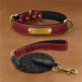 Dog Collar Engraved With Lettering To Prevent Loss Of Neck Collar (Option: Red suit-S)