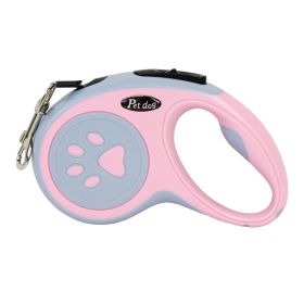 Hand Holding Rope One-click Brake For Walking The Dog Retractable Leash Hand Holding Rope (Option: Pink 5 M)