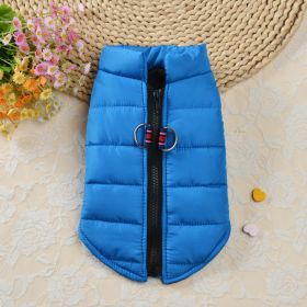 Autumn And Winter Zipper Vest Warm Pet Clothes (Option: Blue-M)