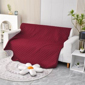 Pet Warm Waterproof Brushed Sofa Cushion (Option: Wine Red-80x180cm)