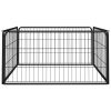 Dog Playpen 4 Panels Black 39.4"x19.7" Powder-coated Steel