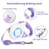 16FT Retractable Dog Leash Extendable Pet Leash Dog Walking Leash with Flashlight RGB Light 2 Rolls of Waste Bags Dispenser Fit for 66-110lbs