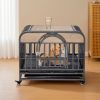 32in Heavy Duty Dog Crate, Furniture Style Dog Crate with Removable Trays and Wheels for High Anxiety Dogs