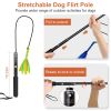 Extendable Dog Flirt Pole with Lure 10.23-26.77in Teaser Wand with 2 Replaceable Interactive Tail Toys