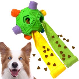 Pet Dog Hollow-out Bite-resistant Smell Toy Ball (Option: Green Body-Rainbow)