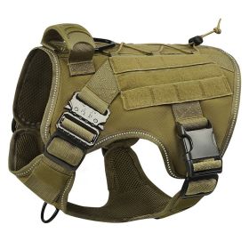 Large Dog Adjustable Camouflage Tactics Hand Holding Rope Nylon Strap (Option: Dog Vest Khaki Upgraded-XL)