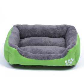 Pet Cushion Mat Square Four Seasons Universal Winter Fleece-lined Warm Dogs And Cats (Option: Green-XL)