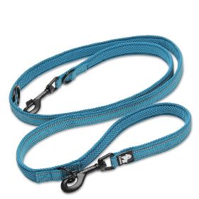 Pet Dog Multi-functional Hand Holding Rope Double-headed Outdoor Chain Crossbody Polyester Reflective (Option: Lake Blue-L)