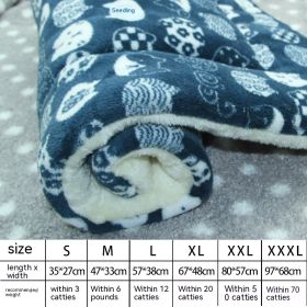 Winter Pet Mat Cat Nest Flannel Kennel Blanket Cat Pad Pet Bed (Option: Blue Lucky Cat-XXL)