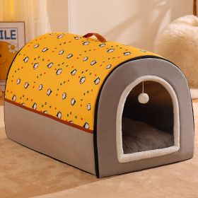 Warm Enclosed Removable And Washable Corgi And Shiba Inu House (Option: Cat Persimmon-XXL)