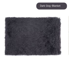 Pet Blanket Dog Bed Cat Winter Thermal Blanket (Option: Dark Gray Blanket-L)