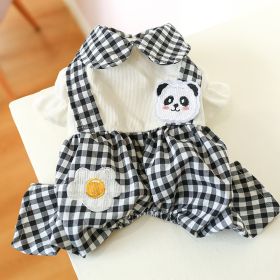 Autumn And Winter Teddy Bichon Small And Medium-sized Dogs Four-legged Pet Clothing Plaid Poached Egg Panda Overalls (Option: Black And White Plaid-M)