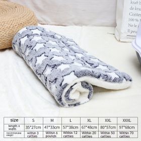 Winter Pet Mat Cat Nest Flannel Kennel Blanket Cat Pad Pet Bed (Option: Blue White Star-XXXL)