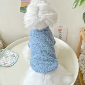 Double-sided Cloud Velvet Thickened Pet Puppy Cat Clothes (Option: Blue-XL)